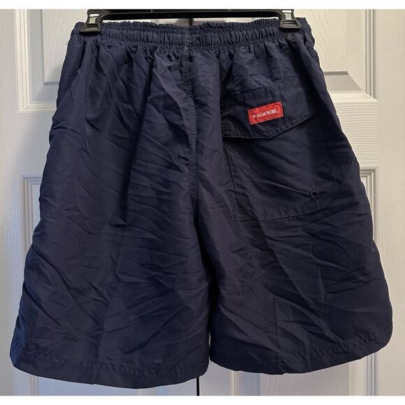 Ocean Patrol Mens Navy Blue Lined Swim Shorts Size Small NEW - Picture 2 of 3